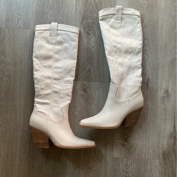 Billini Shoes - billini charley ivory off white cowboy cowgirl embroidered western boots size 8